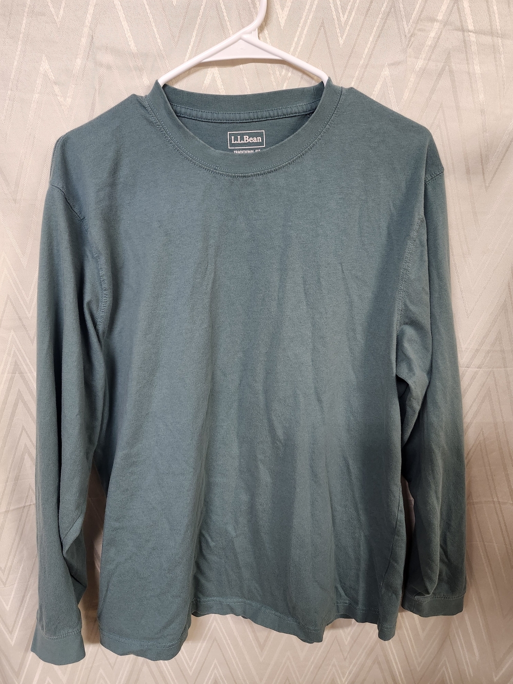 L.L. Bean Men's Long-Sleeve Crewneck Shirt - Teal Blue